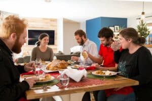 Orlando Home Inspector a family eating in the dining room